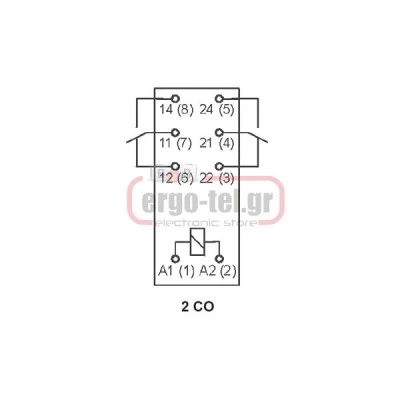Ρελέ τυπωμένου κυκλώματος 8A 2 επαφών PCB 24V AC RELPOL RM84.5024 Ρελέ τυπωμένου κυκλώματος 8A 2 επαφών PCB 24V AC RELPOL RM84.5024