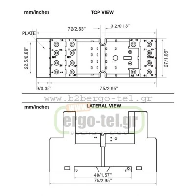 Βάση για ρελέ 8 ποδιών RMIA 210 τετράγωνη CARLO GAVAZZI ΖΜI-2NA Βάση για ρελέ 8 ποδιών RMIA 210 τετράγωνη CARLO GAVAZZI ΖΜI-2NA