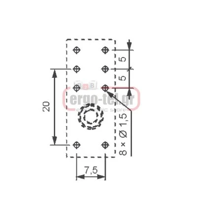 Βάση ρελέ τυπωμένου κυκλώματος 2 επαφών PCB RELPOL GD50