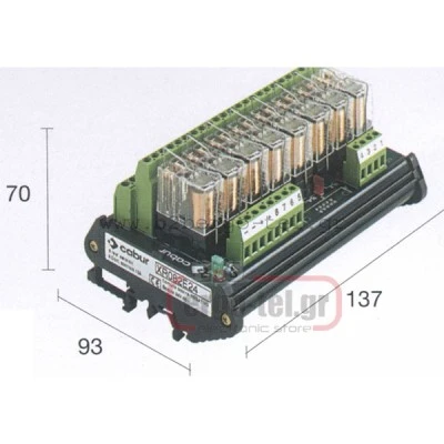 Κλεμορελέ 24V DC 2N/C 5Α 8 ρελέ CABUR R081TLONDI