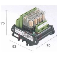 Κλεμορελέ 24V DC 1C/O 10Α 4 ρελέ CABUR R124TLOND1