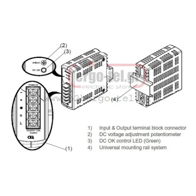 Τροφοδοτικό ράγας DRP1230 με είσοδο 85-265VAC & έξοδο 2,5A 12VDC 30W DELTA ELECTRONICS