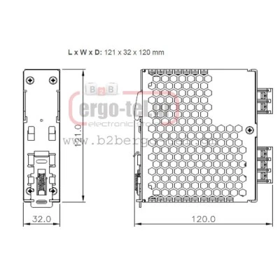 Τροφοδοτικό ράγας DRP2460 με είσοδο 85-265VAC & έξοδο 2,5A 24VDC 60W DELTA ELECTRONICS