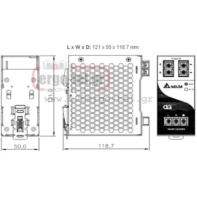 Τροφοδοτικό ράγας DRP12100 με είσοδο 85-265VAC & έξοδο 8,5A 12VDC 100W DELTA ELECTRONICS Τροφοδοτικό ράγας DRP12100 με είσοδο 85-265VAC & έξοδο 8,5A 12VDC 100W DELTA ELECTRONICS