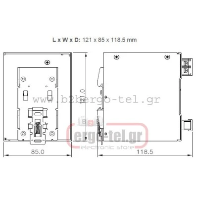 Τροφοδοτικό ράγας DRP24240 με είσοδο 85-265VAC & έξοδο 10A 24VDC 240W DELTA ELECTRONICS