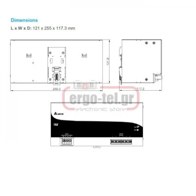 Τροφοδοτικό ράγας τριφασικό με είσοδο 320-575VAC & έξοδο 40A 24VDC 960W DRP024960 DELTA ELECTRONICS