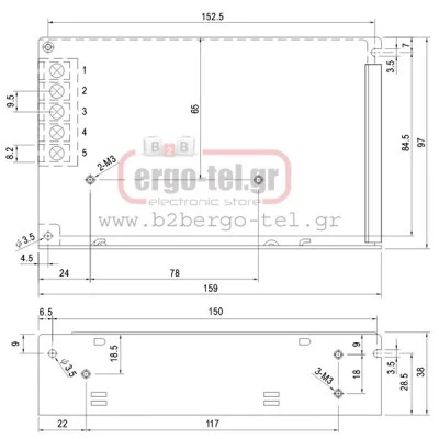 Τροφοδοτικό 50W Q.W. S-50-24 με τροφοδοσία 115-230VAC & έξοδο 2,1A 24VDC