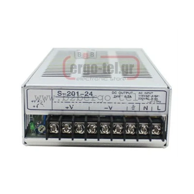 Τροφοδοτικό 200W Q.W. S-200-24 με τροφοδοσία 115-230VAC & έξοδο 8,3A 24VDC