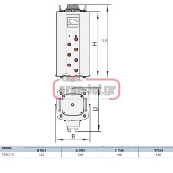 Ρυθμιστής τάσης TDGC2-3 τριφασικός 0-430V ισχύς εξόδου 3KVA ρεύμα 4A SIMIN