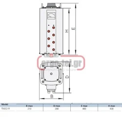 Ρυθμιστής τάσης TDGC2-9 τριφασικός 0-430V ισχύς εξόδου 9KVA ρεύμα 12A SIMIN