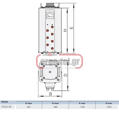 Ρυθμιστής τάσης TDGC2-30 τριφασικός 0-430V ισχύς εξόδου 30KVA ρεύμα 40A SIMIN