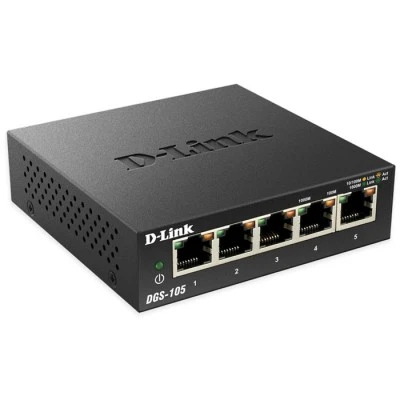 Μεταγωγέας δικτύου D-LINK DGS-105 5-Port Gigabit Ethernet 10/100/1000 Unmanaged Desktop Switch