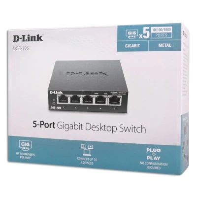 Μεταγωγέας δικτύου D-LINK DGS-105 5-Port Gigabit Ethernet 10/100/1000 Unmanaged Desktop Switch
