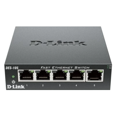 Μεταγωγέας δικτύου D-LINK DES-105 5-Port Fast Ethernet Unmanaged Desktop Switch