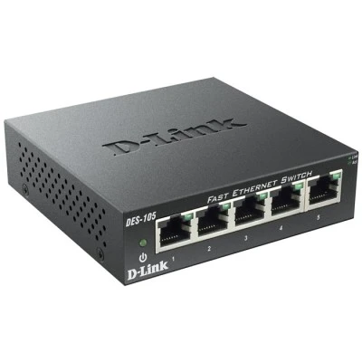 Μεταγωγέας δικτύου D-LINK DES-105 5-Port Fast Ethernet Unmanaged Desktop Switch