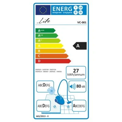 Ηλεκτρική σκούπα 700W LIFE VC-001 ενεργειακής κλάσης Α με μεταλλικό ρυθμιζόμενο τηλεσκοπικό σωλήνα Ηλεκτρική σκούπα 700W LIFE VC-001 ενεργειακής κλάσης Α με μεταλλικό ρυθμιζόμενο τηλεσκοπικό σωλήνα