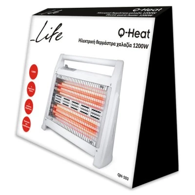 Ηλεκτρική θερμάστρα χαλαζία LIFE Q-HEAT 1200W με προστασία από υπερθέρμανση για χώρους έως 20 τ.μ.