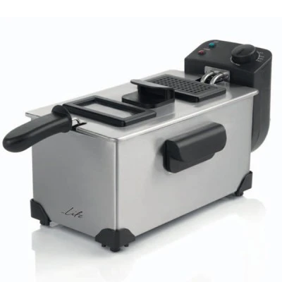 Ανοξείδωτη φριτέζα 3L 2200W 230V LIFE Friteza με ρυθμιζόμενο θερμοστάτη και λυχνία ελέγχου