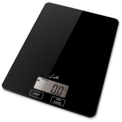 Γυάλινη ψηφιακή ζυγαριά κουζίνας LIFE Accuracy με ψηφιακή οθόνη LCD και ένδειξη χαμηλής μπαταρίας