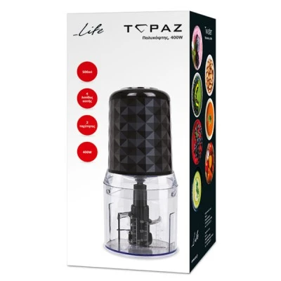Multi mixer LIFE TOPAZ 400W με δοχείο μίξης 500ml και αποσπώμενες λεπίδες κοπής Multi mixer LIFE TOPAZ 400W με δοχείο μίξης 500ml και αποσπώμενες λεπίδες κοπής