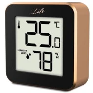 Ψηφιακό θερμόμετρο και υγρόμετρο LIFE Alu Mini ROSE GOLD εσωτερικού χώρου με πλαίσιο αλουμινίου