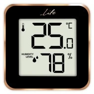 Ψηφιακό θερμόμετρο και υγρόμετρο LIFE Alu Mini ROSE GOLD εσωτερικού χώρου με πλαίσιο αλουμινίου