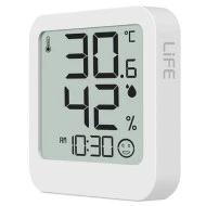 Ψηφιακό θερμόμετρο και υγρόμετρο LIFE CONTEMPO WHITE με ευκρινή LCD οθόνη εσωτερικού χώρου