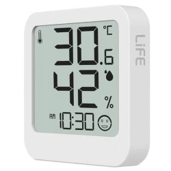 Ψηφιακό θερμόμετρο και υγρόμετρο LIFE CONTEMPO WHITE με ευκρινή LCD οθόνη εσωτερικού χώρου