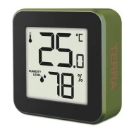 Ψηφιακό θερμόμετρο και υγρόμετρο LIFE ALU MINI TERRA εσωτερικού χώρου σε cedar green χρώμα