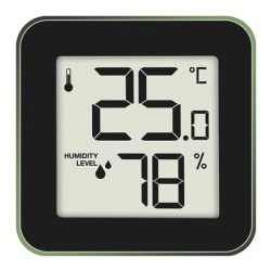 Ψηφιακό θερμόμετρο και υγρόμετρο LIFE ALU MINI TERRA εσωτερικού χώρου σε cedar green χρώμα