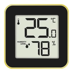 Ψηφιακό θερμόμετρο και υγρόμετρο LIFE ALU MINI SUN εσωτερικού χώρου με πλαίσιο αλουμινίου