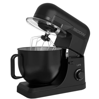 Κουζινομηχανή LiFE Fine Dining της σειράς Flat Black με κάδο μίξης 7L ισχύς1500W με 6 ταχύτητες με 3 γάντζους Κουζινομηχανή LiFE Fine Dining της σειράς Flat Black με κάδο μίξης 7L ισχύς1500W με 6 ταχύτητες με 3 γάντζους