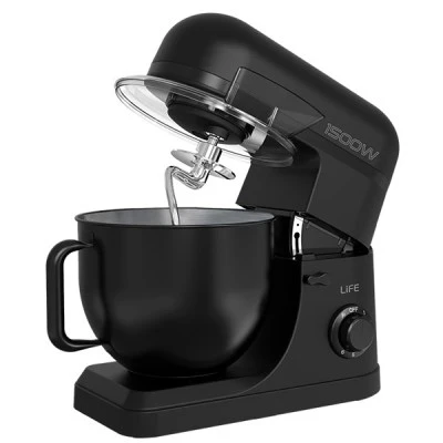 Κουζινομηχανή LiFE Fine Dining της σειράς Flat Black με κάδο μίξης 7L ισχύς1500W με 6 ταχύτητες με 3 γάντζους Κουζινομηχανή LiFE Fine Dining της σειράς Flat Black με κάδο μίξης 7L ισχύς1500W με 6 ταχύτητες με 3 γάντζους