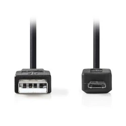 Καλώδιο USB 2.0 A αρσενικό - micro B αρσενικό 2m σε μαύρο χρώμα έως 480 Mbps