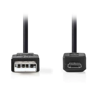 Καλώδιο USB 2.0 A αρσενικό - micro B αρσενικό 2m σε μαύρο χρώμα έως 480 Mbps