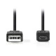 Καλώδιο USB 2.0 A αρσενικό - micro B αρσενικό 2m σε μαύρο χρώμα έως 480 Mbps