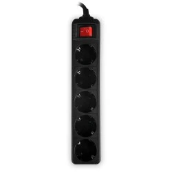 Πολύπριζο 5 θέσεων SONORA PSB501 3500W 16A με διακόπτη ON/OFF και καλώδιο 1.5m σε μαύρο χρώμα