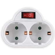 Αντάπτορας ρεύματος SONORA PAW201 3500W 16A δύο θέσεων σούκο με διακόπτη on/off