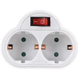 Αντάπτορας ρεύματος SONORA PAW201 3500W 16A δύο θέσεων σούκο με διακόπτη on/off