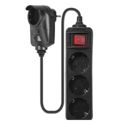 Πολύπριζο SONORA S1PSB301 3+1 θέσεων μαύρο με προστασία υπέρτασης διακόπτη ON/OFF & καλώδιο 1.5m