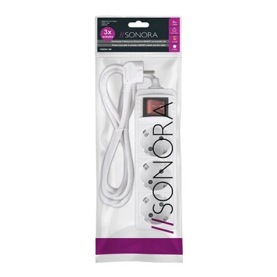 Πολύπριζο SONORA PSW301-3M 3 θέσεων με διακόπτη ON/OFF και καλώδιο 3m σε λευκό χρώμα Πολύπριζο SONORA PSW301-3M 3 θέσεων με διακόπτη ON/OFF και καλώδιο 3m σε λευκό χρώμα