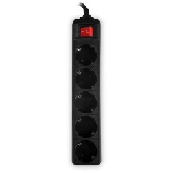 Πολύπριζο SONORA PSB501-3M 5 θέσεων με διακόπτη ON/OFF και καλώδιο 3m σε μαύρο χρώμα