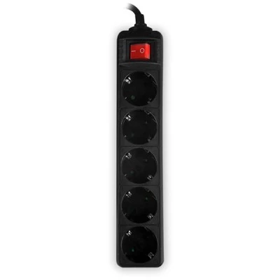 Πολύπριζο SONORA PSB501-3M 5 θέσεων με διακόπτη ON/OFF και καλώδιο 3m σε μαύρο χρώμα