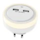 Φωτάκι νυκτός LED SONORA RING LIGHT 0.3W με 2 θύρες φόρτισης USB θερμό φως 2700k