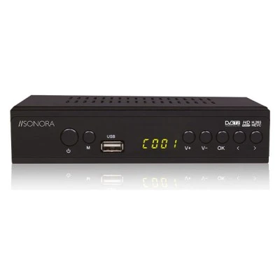 Επίγειος ψηφιακός δέκτης SONORA DVB-T2 H265 MPEG-4 / H.265 / FULL HD 2 σε 1 για τηλεόραση & δέκτη