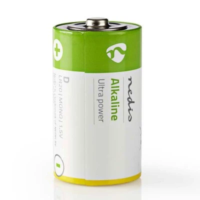 Αλκαλικές μπαταρίες LR20 D 1.5V NEDIS BAAKLR202BL σε blister 2 τεμαχίων