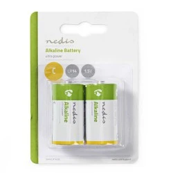 Αλκαλικές μπαταρίες LR14 C NEDIS BAAKLR142BL 1.5V σε blister 2 μπαταριών