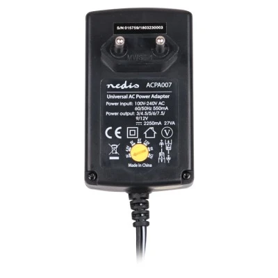 Universal τροφοδοτικό switching 27W με συμπαγή σχεδιασμό έξοδο 3-12V & 6 ανταλλακτικά βύσματα