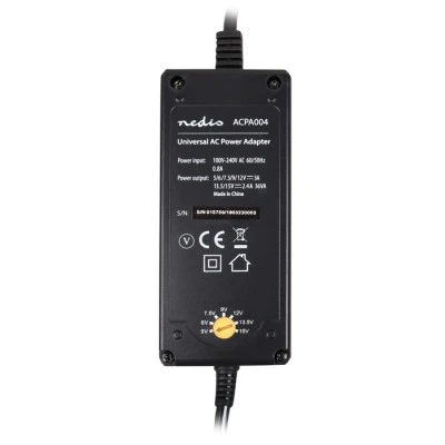 Universal τροφοδοτικό 36W switching NEDIS με συμπαγή σχεδιασμό έξοδο 5-15V και ενδεικτική λυχνία LED