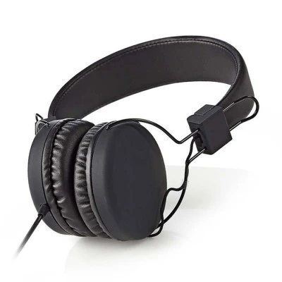 On-ear ακουστικά με καλώδιο 1.20m NEDIS HPWD1100BK 20 Hz - 20ΚHz αναδιπλούμενα σε μαύρο χρώμα